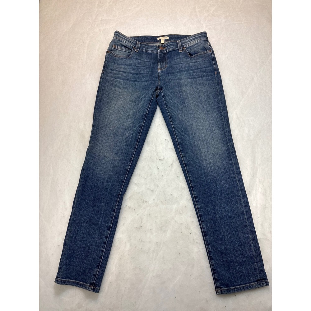 Eileen Fisher Women Size 4 Blue Wash Straight Leg Jeans Organic Cotton Blend - Picture 2 of 10